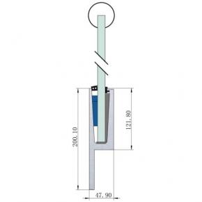 Frameless Glass Handrail Aluminium Base