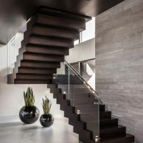 Staircase double side stringer stair